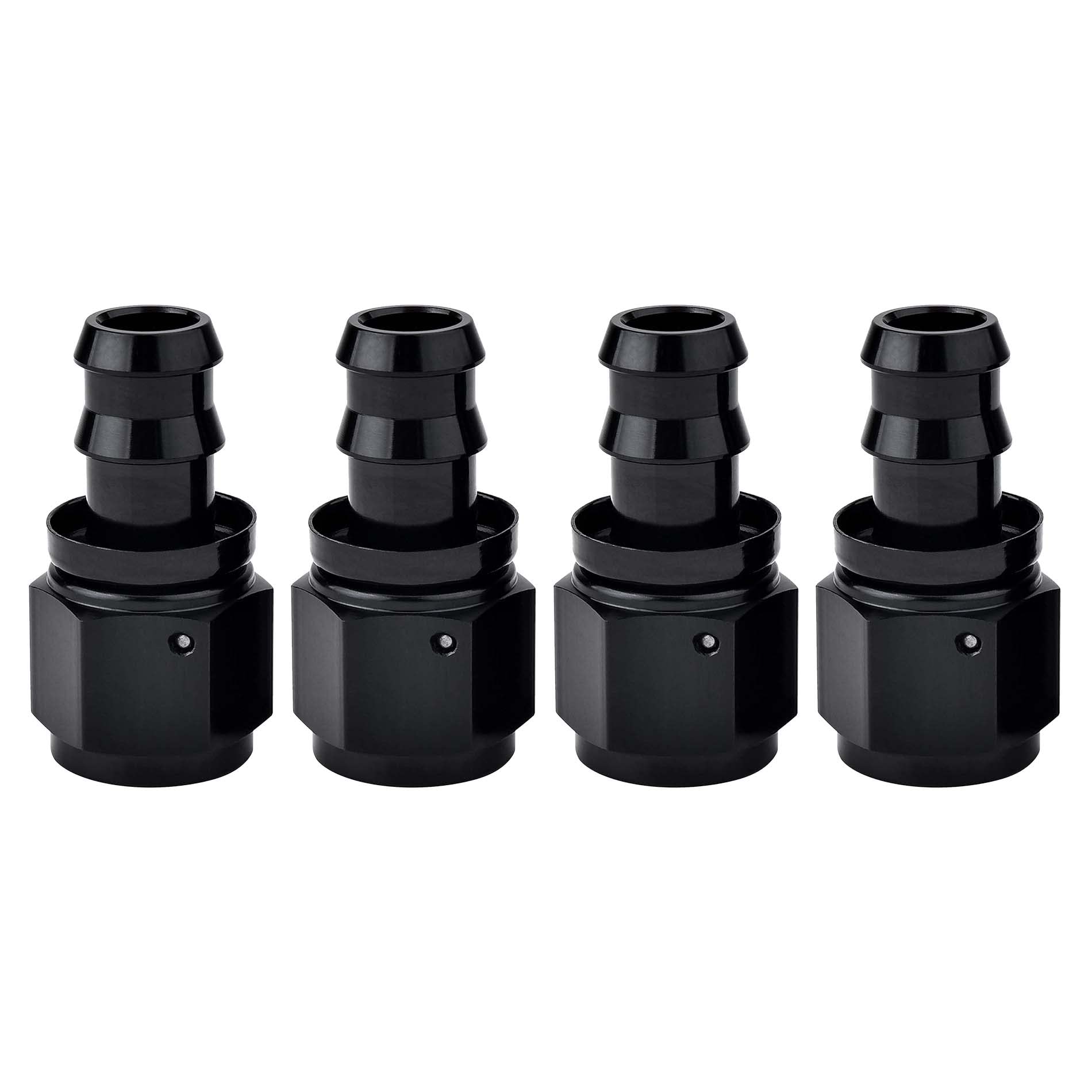 EVIL ENERGY 10AN Straight Push Lock Hose Fitting End Black 4PCS